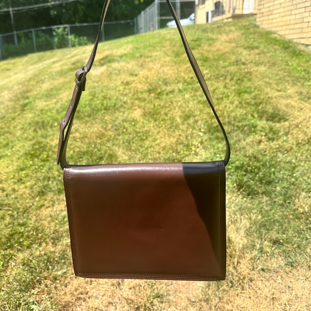 YSL Vintage Brown Shoulder Bag Clutch Leather with COA - Picture 3 of 13